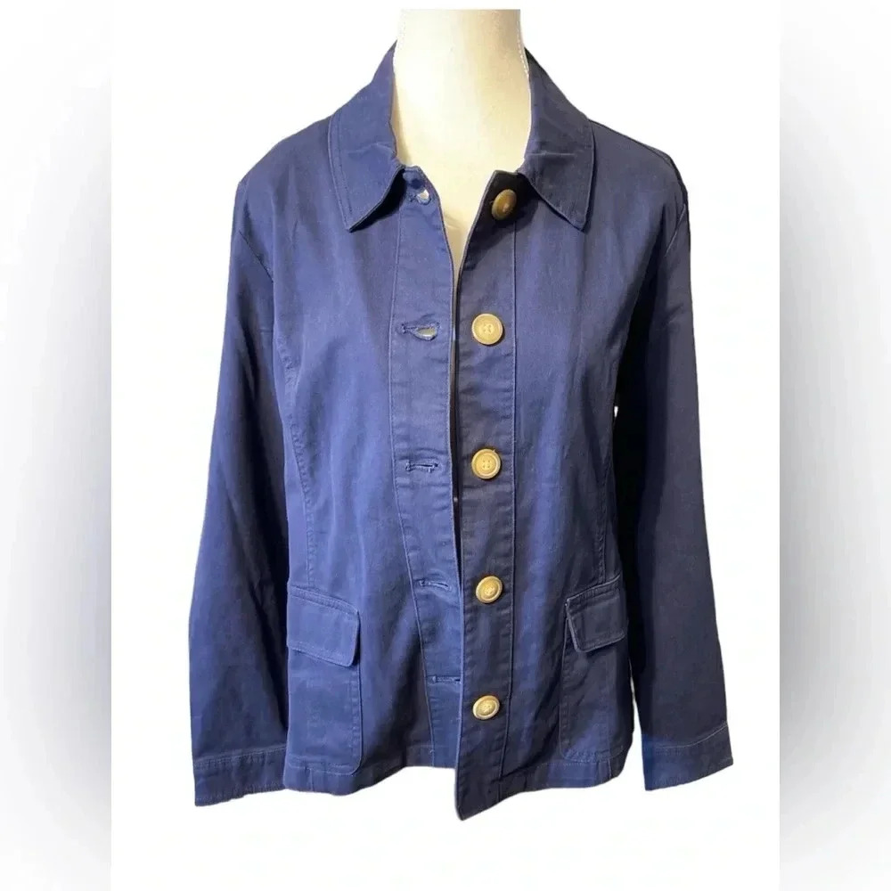 Appleseeds Women's Blue Button-Up Jacket